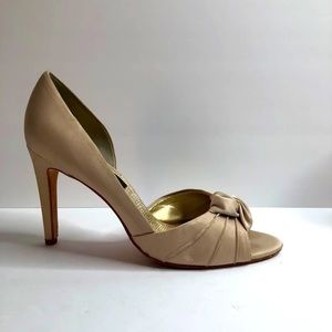 Nina Satin Peep Toe Heel Dress Shoes #9